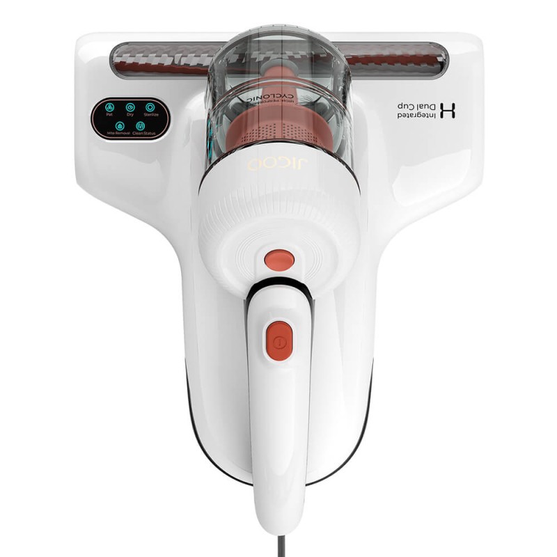 JIGOO J200 Staubmilben-Staubsauger  Matratzenstaubsauger  mit integrierten Doppelbechern  13KPa Saugkraft  UV-Lampe  60 ℃   H