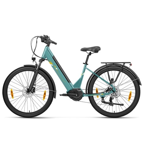 Touroll Urbano 3 E-Bike 250W Mittelmotor Blau 27,5 Zoll Pendler E Bike mit 120 km Reichweite