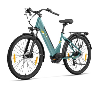 Touroll Urbano 3 E-Bike 250W Mittelmotor Blau 27,5 Zoll Pendler E Bike mit 120 km Reichweite