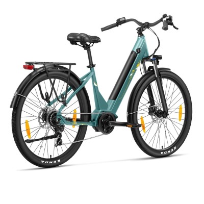 Touroll Urbano 3 E-Bike 250W Mittelmotor Blau 27,5 Zoll Pendler E Bike mit 120 km Reichweite