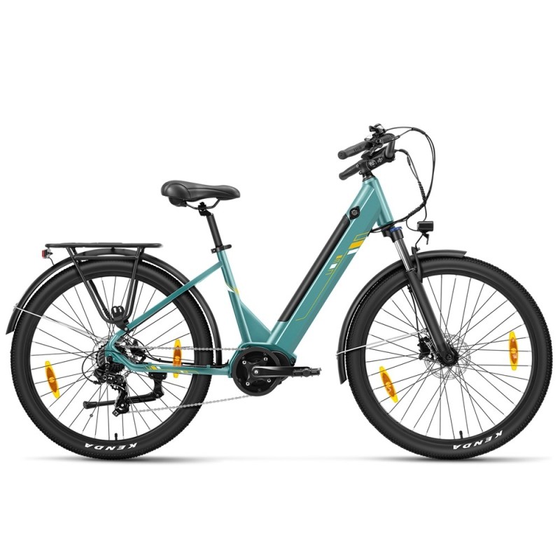 Touroll Urbano 3 E-Bike 250W Mittelmotor Blau 27,5 Zoll Pendler E Bike mit 120 km Reichweite