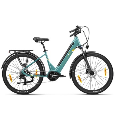 Touroll Urbano 3 E-Bike 250W Mittelmotor Blau 27,5 Zoll Pendler E Bike mit 120 km Reichweite