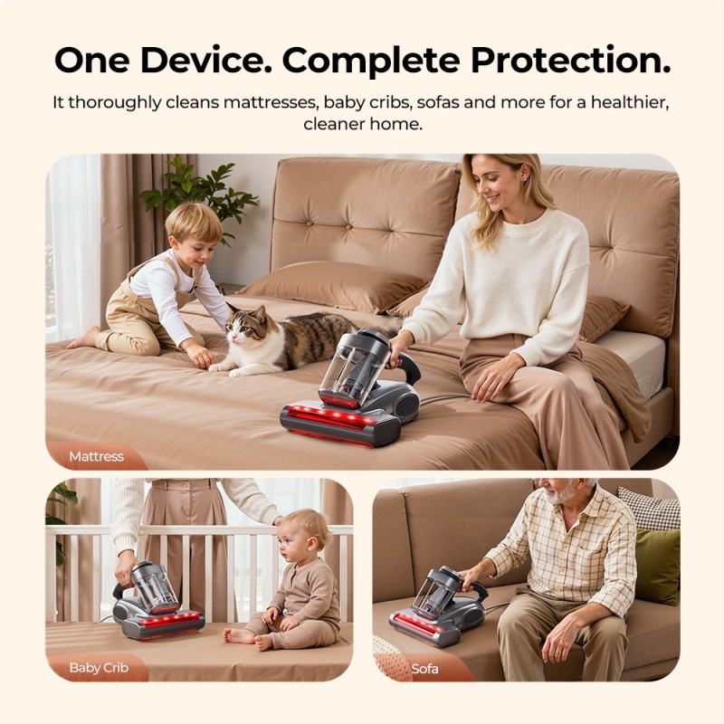 JIGOO J300 Pro Intelligenter Doppelbecher-Matratzenstaubsauger EU