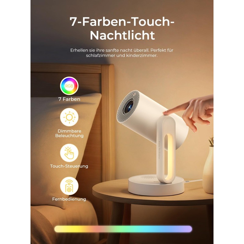 ETOE Starfish Plus Google TV Beamer – Mini Projektor mit 140° Rotation, Auto-Keystone