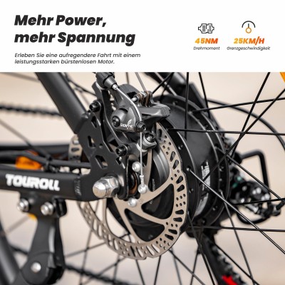 Touroll U1 Step-over E-Mountainbike 29 Zoll 250W Shimano StVZO