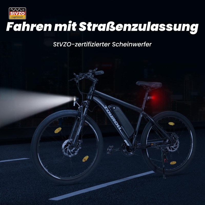 Touroll U1 Step-over E-Mountainbike 29 Zoll 250W Shimano StVZO