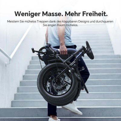 Touroll S2 Klapp-E-Bike 20 Zoll Fatbike 150km Reichweite StVZO