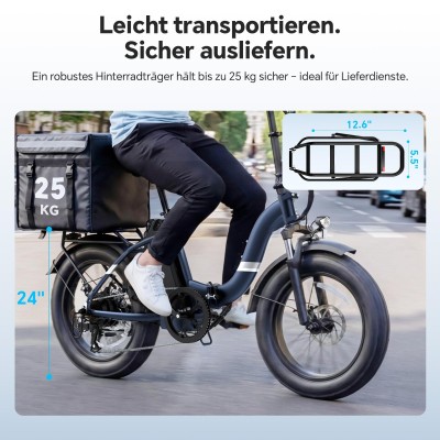 Touroll S2 Klapp-E-Bike 20 Zoll Fatbike 150km Reichweite