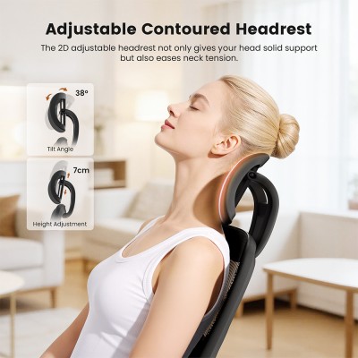 ACGAM CG-5345M Ergonomischer Stuhl  90–130 °    Verstellbare Rückenlehne  3D-Armlehnen  2D-Kopfstütze  Lendenwirbelstütze