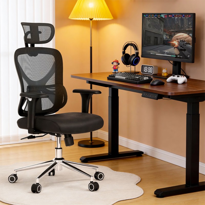 ACGAM CG-5345M Ergonomischer Stuhl  90–130 °    Verstellbare Rückenlehne  3D-Armlehnen  2D-Kopfstütze  Lendenwirbelstütze