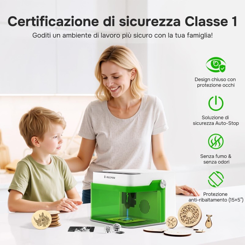 Mecpow M1 3,5W Lasergravierer Geschlossener Lasercutter FDA Klasse 1