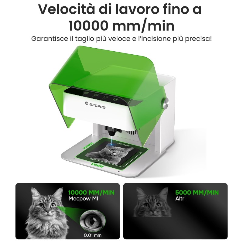 Mecpow M1 3,5W Lasergravierer Geschlossener Lasercutter FDA Klasse 1