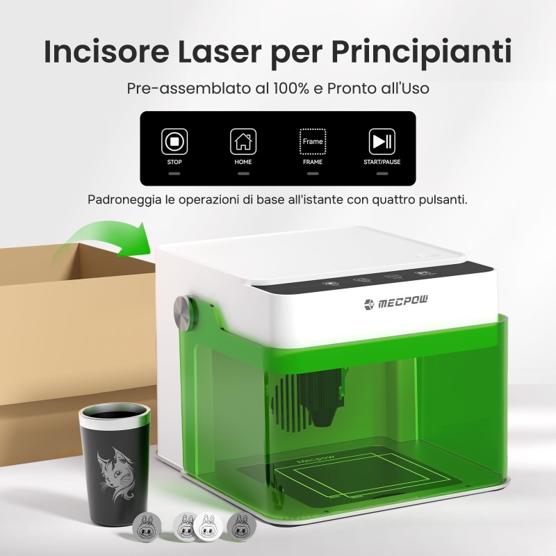 Mecpow M1 3,5W Lasergravierer Geschlossener Lasercutter FDA Klasse 1