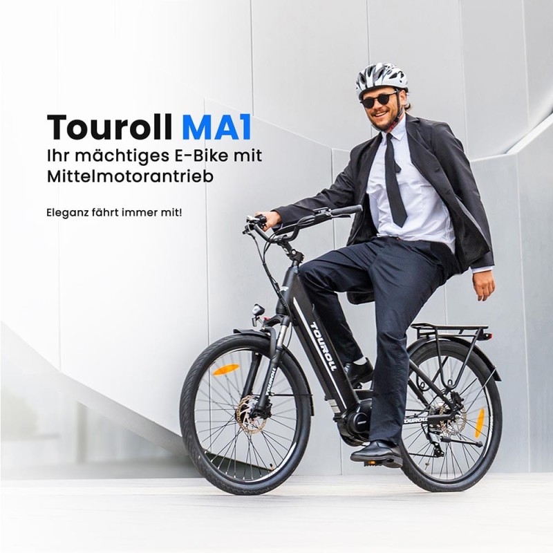 Touroll MA1 E-Bike Mittelmotor 26 Zoll 250W Ideal für Touren