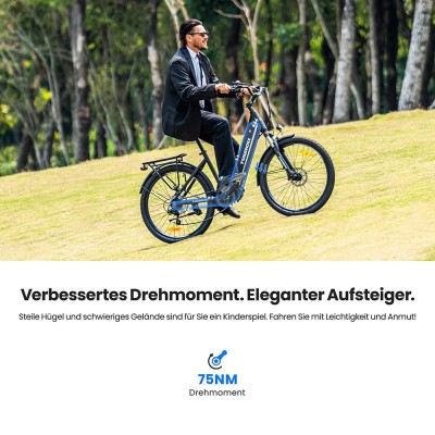 Touroll MA1 E-Bike Mittelmotor 26 Zoll 250W Ideal für Touren
