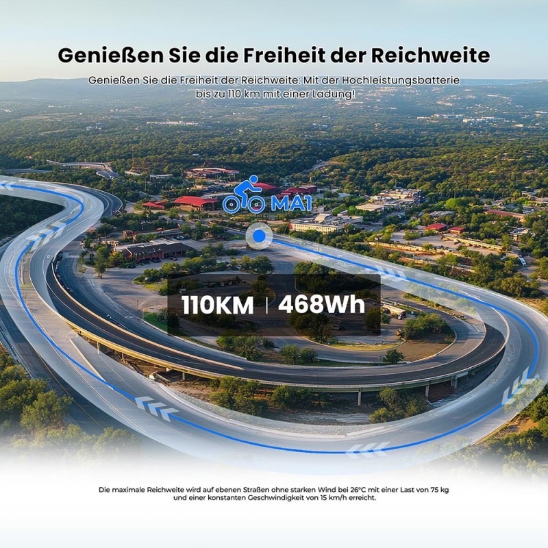 Touroll MA1 E-Bike Mittelmotor 26 Zoll 250W Ideal für Touren