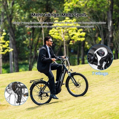 Touroll MA1 E-Bike Mittelmotor 26 Zoll 250W Ideal für Touren