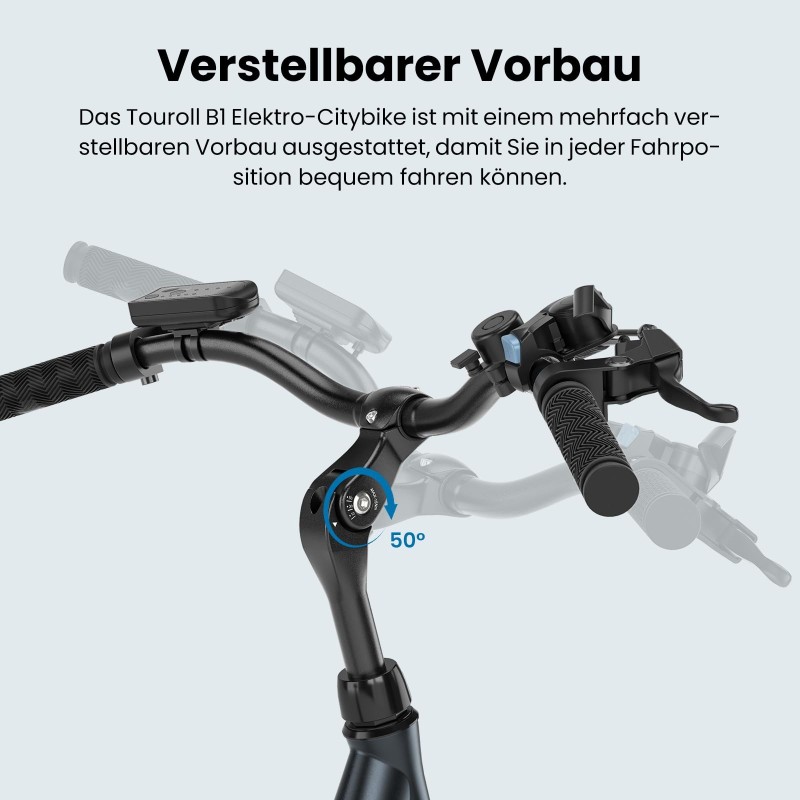 Touroll B1 E-Bike 26 Zoll Step-Through 250W 90 km Reichweite