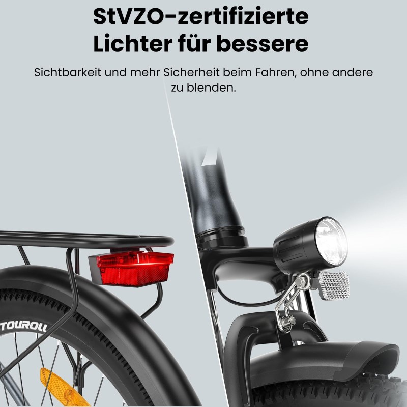 Touroll B1 E-Bike 26 Zoll Step-Through 250W 90 km Reichweite