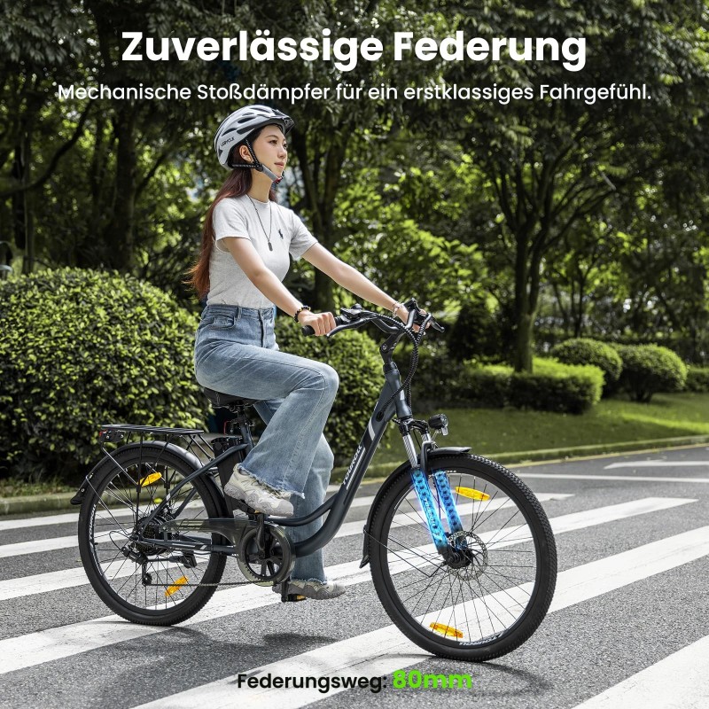 Touroll B1 E-Bike 26 Zoll Step-Through 250W 90 km Reichweite