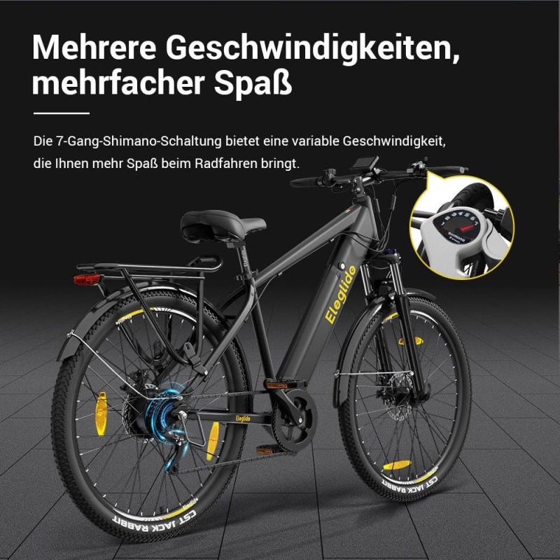 Eleglide T1 Step-Over Trekking  E-Bike 27,5 Zoll 250W 100 km Schwarz  (2026)