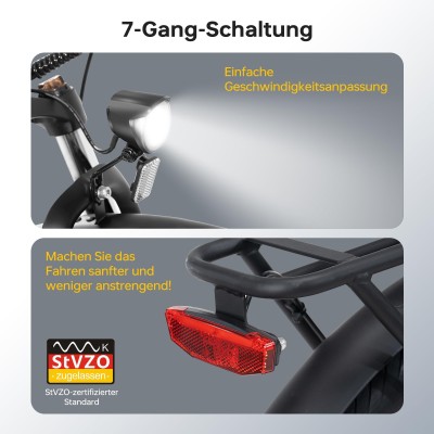 Eleglide T2 E-Bike 27,5 Zoll 100 km Reichweite 13 Ah Akku Grau