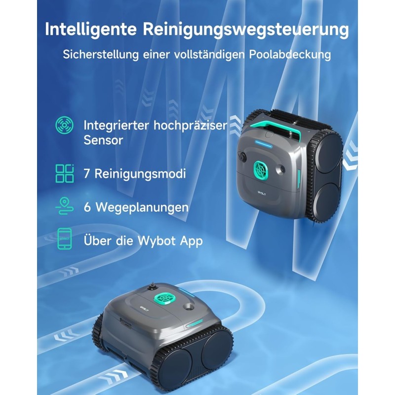 WYBOT C2 Kabelloser Poolroboter für Wand und Wasserlinie