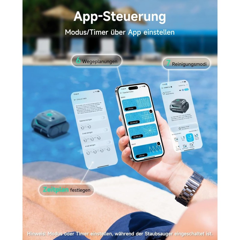 WYBOT C2 Kabelloser Poolroboter für Wand und Wasserlinie