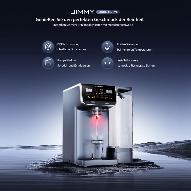 JIMMY Matrix M9 Pro Umkehrosmose Wasserfilter mit S9 Sprudelwassermodul – 2-in-1 Set