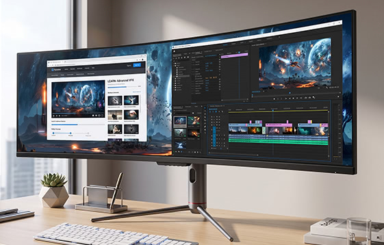 TITAN ARMY C49C1S 49 Zoll gebogener Büro- & Gaming-Monitor, USB‑C 65W, DQHD 5120×1440 240Hz