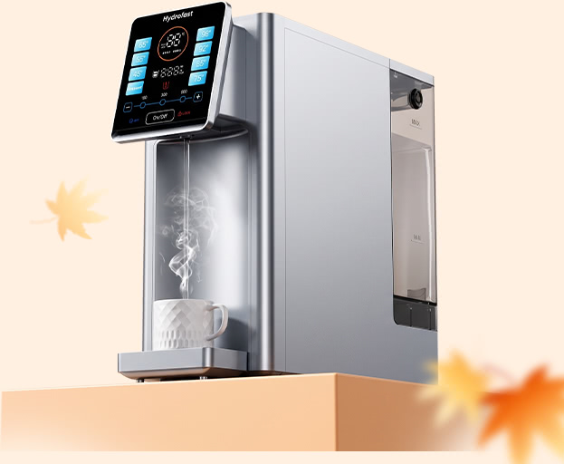 Hydrofast W100 Wasserfilter mit RO & UV, 45 °C Heißwasser auf Knopfdruck, 8 Temperaturen & 15 Wassermengen