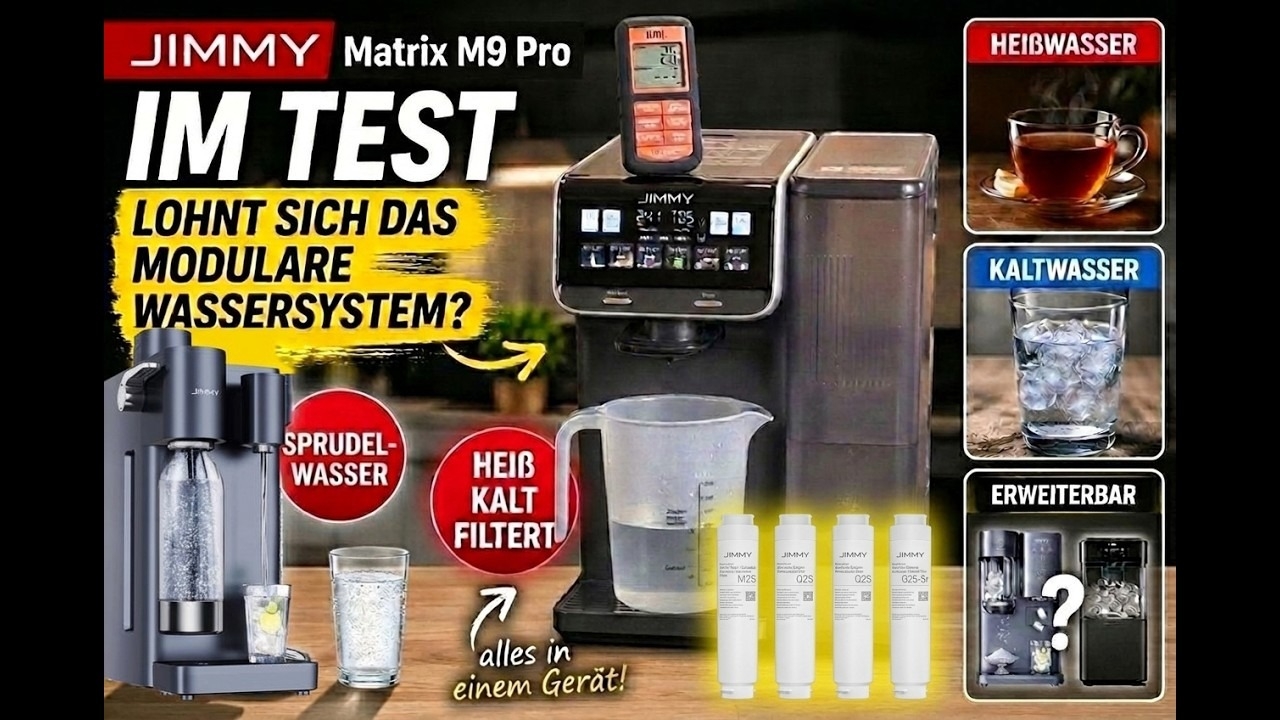 JIMMY Matrix M9 Pro Modularer Wasserfilter, Heißwasser, Erweiterbar, Eiswürfel, Sprudelwasser - TEST