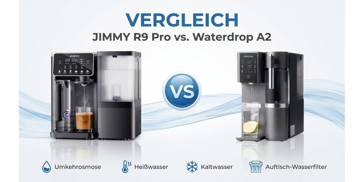 JIMMY R9 Pro vs. Waterdrop A2 – Ein detaillierter Vergleich zweier Auftisch-Wasserfilter mit Umkehrosmose