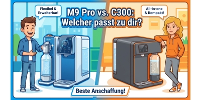 2 praktische Tisch-Umkehrosmose-Wasserfilter für eiskaltes, sprudelndes Wasser zuhause